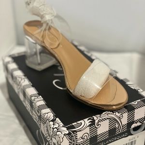 Shoe Land/ Clear Rose Gold/ size 6